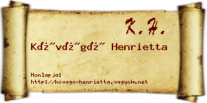 Kővágó Henrietta névjegykártya